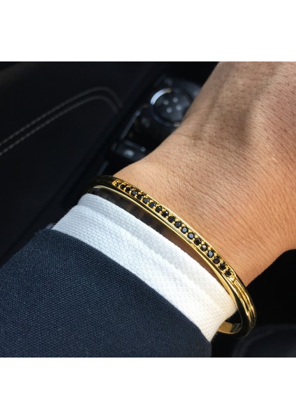 Çelik Mcllroy Kol Erkek Bilezik Bilezik Yeni Erkek Takı Çelik Siyah Cool Zirkon Aşk Bilezikler Sevgililer Günü Hediye Pulseira Masculina (Yurt Dışından)