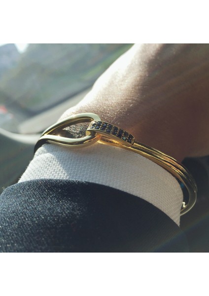Çelik Mcllroy Kol Erkek Bilezik Bilezik Yeni Erkek Takı Çelik Siyah Cool Zirkon Aşk Bilezikler Sevgililer Günü Hediye Pulseira Masculina (Yurt Dışından)