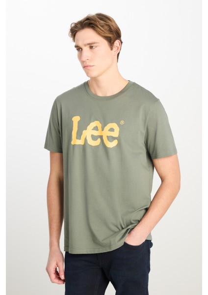 %100 Pamuk Regular Fit Normal Kesim Bisiklet Yaka Haki Tişört fiyatları