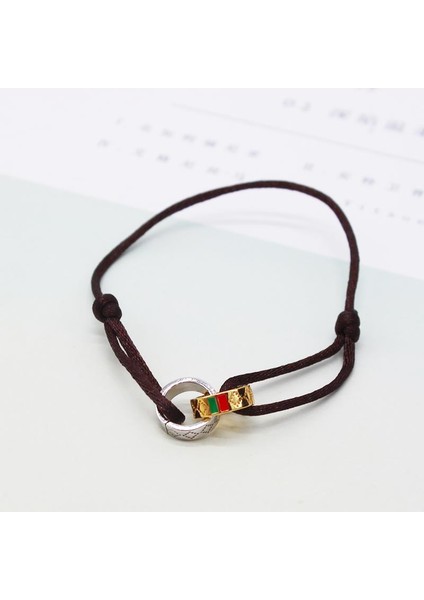 No.4 Boyutu Totabc Paslanmaz Çelik Ayarlı Halat Iki Renk Metal Aşk Mektubu Kazıma Bileklik Kadın Erkek Cinsiyetler Arası Sevgililer Günü Modası (Yurt Dışından)