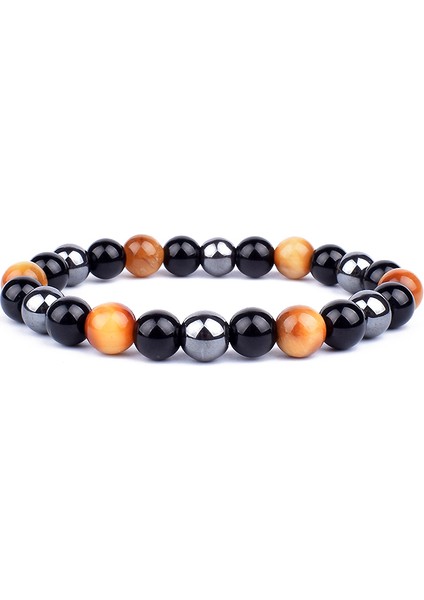 6mm Tarzı No.5 Boyutu Sağlık Koruma Erkek Bilekliği Sarı Kaplan Gözü Hematit Kırmızı Jaspis Karneol Obsidyen Kar Bilezikleri Kadınlar Takı (Yurt Dışından)
