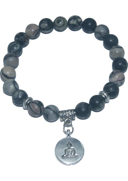 Kara Ağ Taşı Erkekler Için Yoga Iyileştirme Denge Bilekliği Reiki ile 8 mm Doğal Taş Buddha Boncukları Ametist Akik Lapis Lazuli Kaplan Gözü Turkuaz (Yurt Dışından)