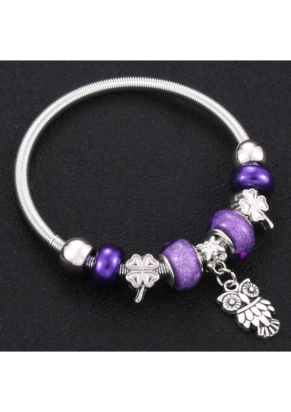 0057WE Kadınlar Için Cam Boncuk Bilezik Bileziği Takı Hediye Giyen Moda Elastik Metal Boncuk Antika Charm Bileklik (Yurt Dışından) indirimleri