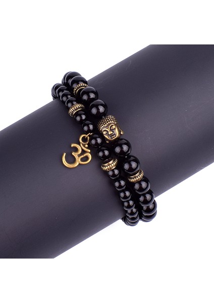 17CM Tarzı No.5 Boyutu Kadınlar Için Vintage Yoga Kolye Bilezikler Dini Buddha Meditasyon Bileziği Erkek Takı Yeni Doğa Taşlı Dua Bileziği (Yurt Dışından)