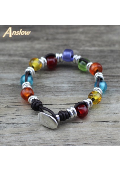 20CM Tarzı Kırmızı Anslow Moda Takı Trendi Gökkuşağı Çift Charm Kız Erkek Arkadaş Doğum Günü Hediye Bileklik Lolb (Yurt Dışından) modelleri
