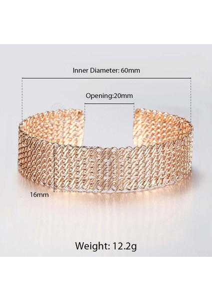 CB51 2020 Yeni Gül Altın Bilezik Çift Dönmeli Halka Zincir Açılış Kolluk Bileziği Kadınlar Için Düğün Takı CB52 (Yurt Dışından)