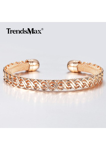 CB51 2020 Yeni Gül Altın Bilezik Çift Dönmeli Halka Zincir Açılış Kolluk Bileziği Kadınlar Için Düğün Takı CB52 (Yurt Dışından) fiyatları