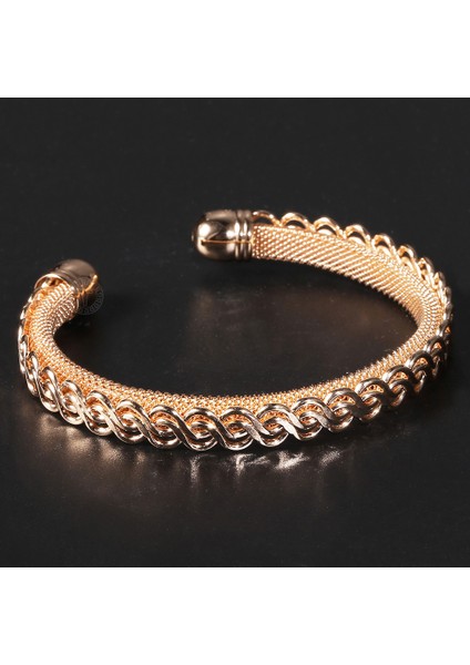 CB51 2020 Yeni Gül Altın Bilezik Çift Dönmeli Halka Zincir Açılış Kolluk Bileziği Kadınlar Için Düğün Takı CB52 (Yurt Dışından) indirimleri