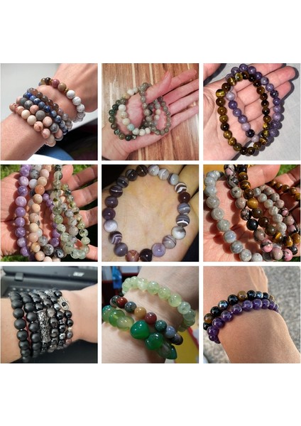 19CM Tarzı Şuşan Kadın Bilezik Bileziği Elastik Doğal Taş Boncuk Bilezikler Kadınlar Için Erkekler Vintage Takı Pulseras Boncuk Bilezik Hediye (Yurt Dışından)