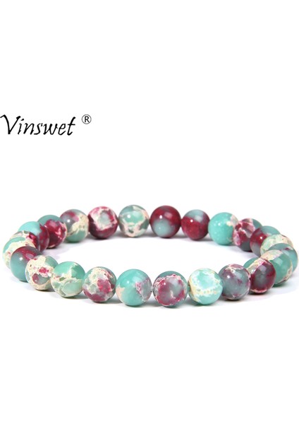 19CM Tarzı Şuşan Kadın Bilezik Bileziği Elastik Doğal Taş Boncuk Bilezikler Kadınlar Için Erkekler Vintage Takı Pulseras Boncuk Bilezik Hediye (Yurt Dışından)