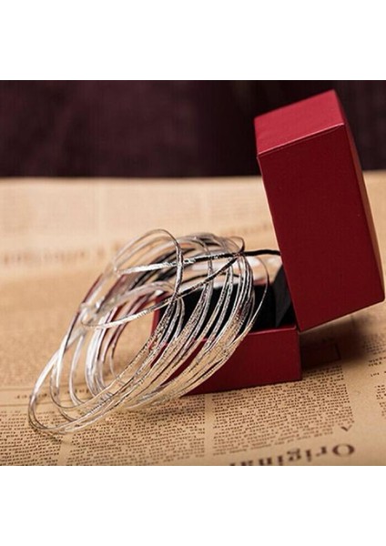 A305C9 Qianbe Moda Oymalı Delikli Daire Gümüş Renkli Bilezikler Kadın Erkek Sevgililer Takı Hediye (Yurt Dışından) fırsatları