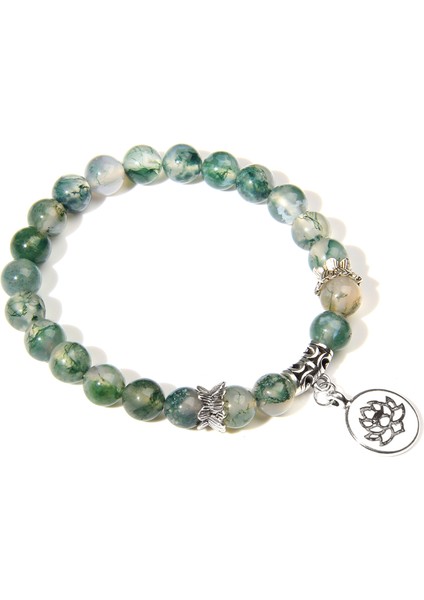 19CM Tarzı Yosun Akiti 7 Çakra Bileklik Doğal Ametist Boncuklu Bilezik Budizm Lotus Taşı Bileklik Erkekler Reiki Taş Pulsera Kadınlar Yoga Takı (Yurt Dışından)
