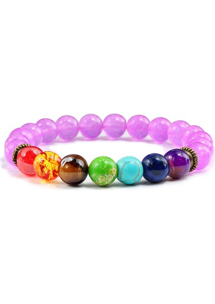 015-8 Yeni 7 Çakra Bileklik Erkek Siyah Lava Şifa Denge Boncuklar Reiki Buddha Dua Doğal Taş Yoga Bileziği Kadınlar Için (Yurt Dışından)