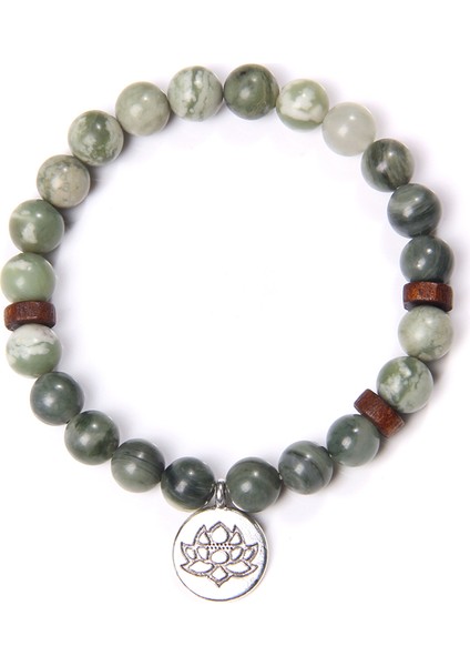 19CM Tarzı Stone 7 Çakra Bileklik Doğal Ametist Boncuklu Bilezik Budizm Lotus Taşı Bileklik Erkekler Reiki Taş Pulsera Kadınlar Yoga Takı (Yurt Dışından)