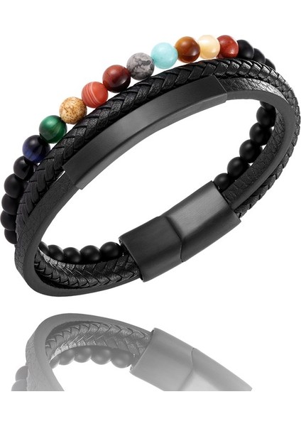 22CM Tarzı Pas Kırmızısı Erkek Bileziği Hakiki Deri Örgü Sekiz Gezegen Doğal Taş Bileklik Evren Yoga Çakra Galaksi Güneş Sistemi Boncuk Bilezikler (Yurt Dışından) modelleri