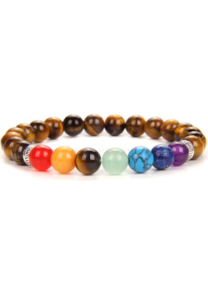 19CM Tarzı Kırmızı 7 Çakra Bileklik Doğal Ametist Boncuklu Bilezik Budizm Lotus Taşı Bileklik Erkekler Reiki Taş Pulsera Kadınlar Yoga Takı (Yurt Dışından)