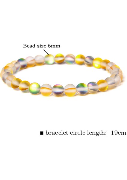19CM Tarzı 6mm Sarı Ay Taşı Bileklik Boncuklu Bilezikler Kadın Erkek Çift Bilezikler Reiki Mat Opal Ay Işığı Meditasyon Takı Sevgi Hediyesi (Yurt Dışından)