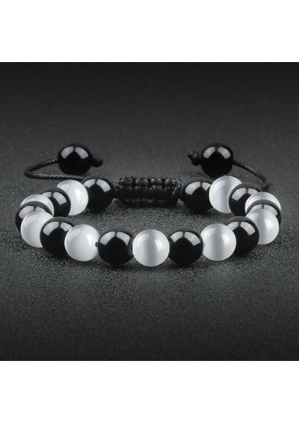 Kara Lav Doğal Siyah Obsidyen Boncuklu Bilezik Erkek Kaplan Gözü Taş Kedi Gözü Bilezik Yoga Esansiyel Yağ Elastik Strand Bilezik Şans Hediye (Yurt Dışından) modelleri