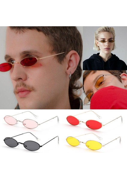 Altın-Mavi1 Küçük Çerçeveli Oval Siyah Kırmızı Metal Renk Lar Moda Tasarımı Leri (Yurt Dışından) indirimleri