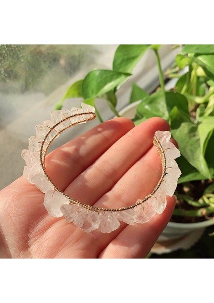 Kuvars Temizle Doğal Ametistler Sitrinler Kyanitler Kuvars Bilezik Healing Rock Mineral Taş Açık Kolluk Tel Sarma Kristal Bilezik (Yurt Dışından)