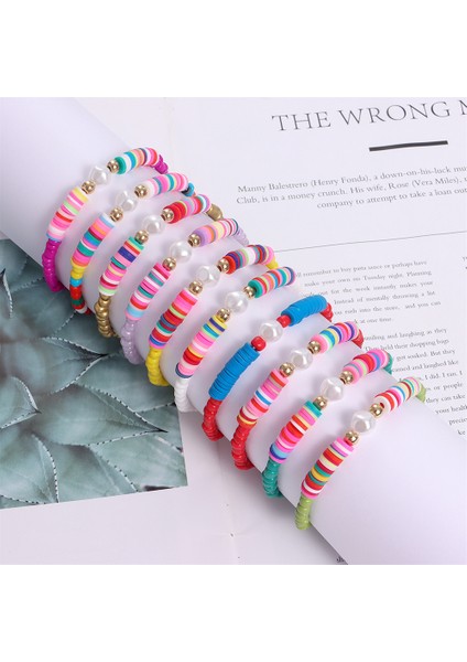 No.11 Boyutu Boho El Yapımı Takı Gülümseme Yüzü Kolye Bilezikler Polimer Kil Renkli Boncuklu Inci Bilezik Kadınlar Arkadaş Hediyesi Yeni (Yurt Dışından) fırsatları
