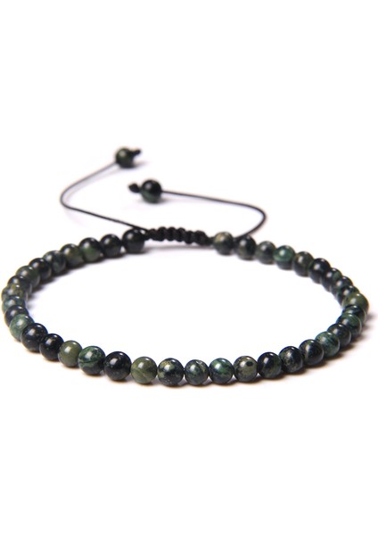Kutup Yeşim Taşı 4mm Doğal Labradorit Howlit Taş Boncuklu Bilezik Erkekler Vintage Ayarlanabilir Siyah Halat Bileklik Takı Kadınlar Pulsera Reiki Hediyeler (Yurt Dışından)