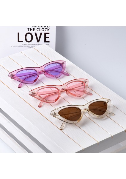 Bir Stil Küçük Çerçeve Moda UV400 Güneş Koruyucu Retro Oval Kedi Gözü Dış Mekan Dağcılık (Yurt Dışından) modelleri