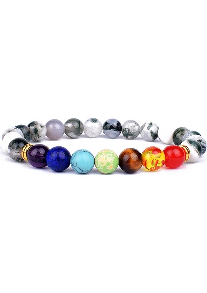 S-17CM Tarzı No.18 Beden 7 Çakra Taş Bilezik Kadın Doğal Boncuk Şifa Reiki Dua Buddha Boncuk Bilezik Erkek Şans Yoga Meditasyon Takı Hediye (Yurt Dışından)