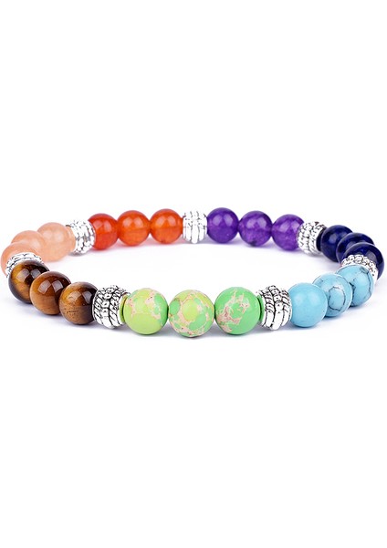 S-17CM Tarzı No.18 Beden 7 Çakra Taş Bilezik Kadın Doğal Boncuk Şifa Reiki Dua Buddha Boncuk Bilezik Erkek Şans Yoga Meditasyon Takı Hediye (Yurt Dışından)