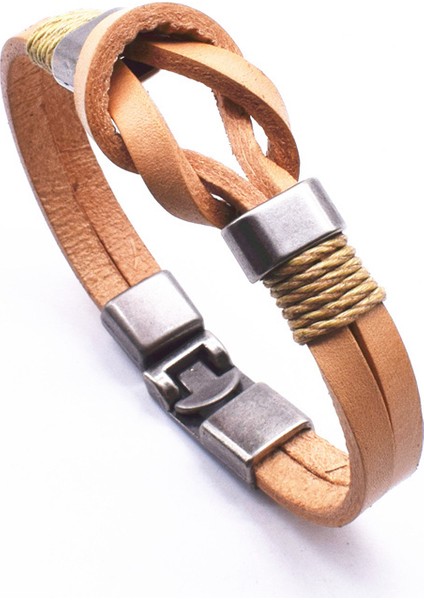 G9 2019 Moda Vintage Stil Kolay Kanca Dümen Çapa Bilezik 21CM Gerçek Deri Zincir Bağlantı Arkadaş Bileklik Erkek Takı (Yurt Dışından)