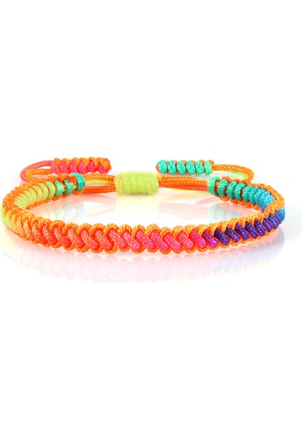 Turuncu Ip 2 16 Renkli Gökküçük Halat Örgülü Tibet Bilezik Renkli El Yapımı Düğümler Iplik Ayarlanabilir Bilezik Kadın Erkek Cinsiyetler Arası Buddha Takı (Yurt Dışından)