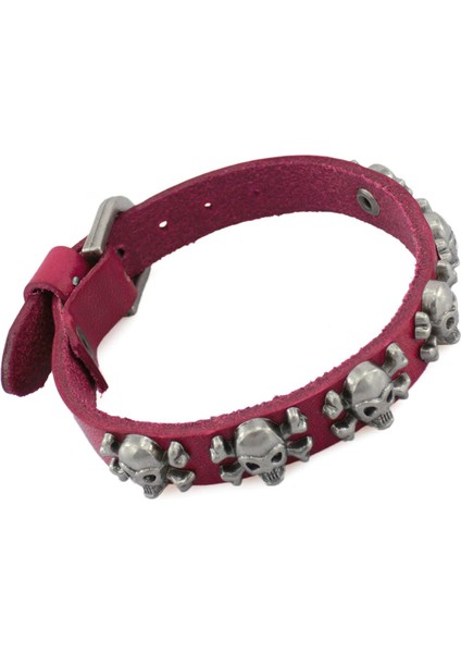 Kırmızı Gül 2020 Yeni Vintage Rock Punk Gerçek Deri Bilezik Pulseira Mujer Erkek Bilezik Kafatası Nokta Şans Bileklik Kadınlar Erkekler Takı Için (Yurt Dışından)