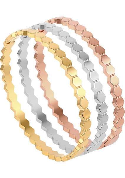 Dalgalı Altın Yüksek 4mm Rombo Şekilli Balpeteği Altın Kol Bileziği Paslanmaz Çelik Kadın Bilezik Türkiye Moda Takı Hediye (Yurt Dışından) fiyatları