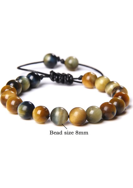 8 mm 9 Çiftler Için Yoga Dua Şifa Enerjisi Bileklikleri Erkek Doğal Kaplan Gözü Taş Boncuklu Bilezik Vintage Kadın Pulsera Homme (Yurt Dışından)