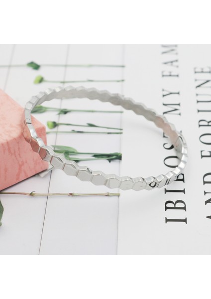 Dalgalı Altın Yüksek 4mm Rombo Şekilli Balpeteği Altın Kol Bileziği Paslanmaz Çelik Kadın Bilezik Türkiye Moda Takı Hediye (Yurt Dışından) indirimleri