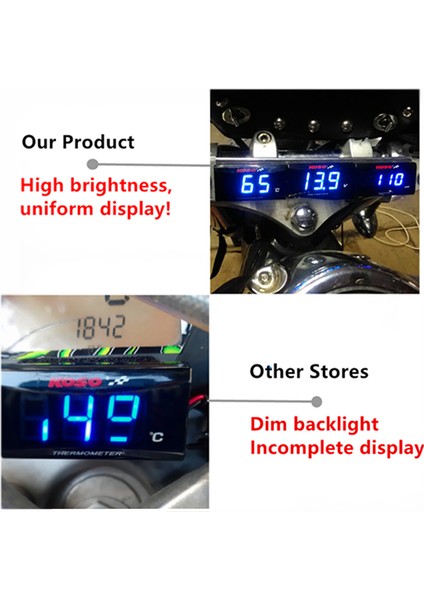 Tutucu-Sol Motosiklet Termometre Dört Kare Dijital Enstrüman Nem Ölçer Sıcaklık Metre Sensör Pirometre Termostat (Yurt Dışından) fırsatları