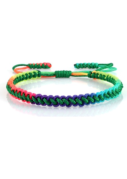 Yeşil Ip 1 16 Renkli Gökküçük Halat Örgülü Tibet Bilezik Renkli El Yapımı Düğümler Iplik Ayarlanabilir Bilezik Kadın Erkek Cinsiyetler Arası Buddha Takı (Yurt Dışından)