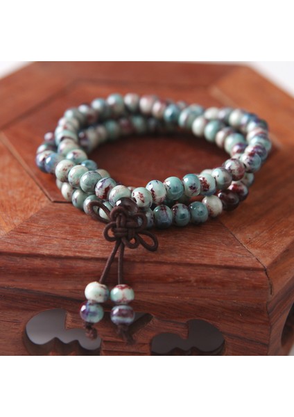 Yeşil Kırmızı Eteramik Boncuk Bileklik Reiki Şifa Dua Çakra Bileklik Fırın Renk Değişimli Buda Boncuk Strand Bilezik Kadınlar Için (Yurt Dışından) fırsatları