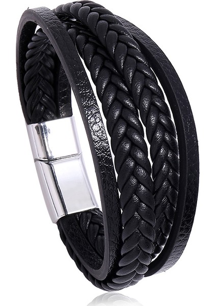 20CM Tarzı NO.83921 Beden Tobılo Yeni Gerçek Deri Bileklik Erkekler Için El Büyüsü Takı Çok Katmanlı Punk Vintage El Yapımı Bileklik (Yurt Dışından)