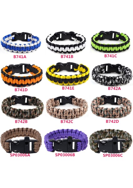 No.10 Boyutu Yeni Trend Unisex Askeri Acil Durum Hayatta Kalma Bileklikleri 3 Renk Paracord Halat Kampçılık Toka Toka Açma Kilidi (Yurt Dışından) fiyatları