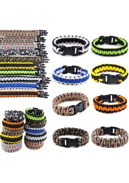 No.10 Boyutu Yeni Trend Unisex Askeri Acil Durum Hayatta Kalma Bileklikleri 3 Renk Paracord Halat Kampçılık Toka Toka Açma Kilidi (Yurt Dışından) fırsatları