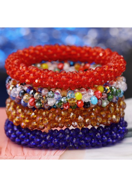 SL1173 Kadınlar Için Vintage Çok Katmanlı Sargı Bilezikler Renkli Kristal Boncuklar ile El Yapımı Bilezikler Pan Bilezik Takıya Uygun (Yurt Dışından) indirimleri