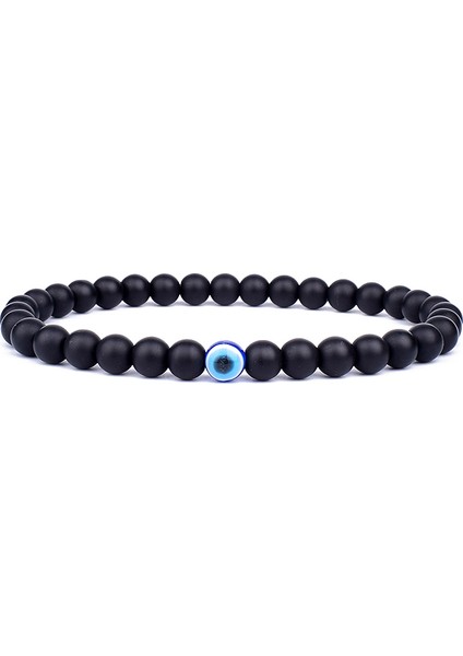 19CM Tarzı No.3 Boyutu Obsidian Hematit Boncuklu Bilezik Erkekler Doğal Taş Nazar Boncuğu Bileklik Kadınlar Moda Takı Buddha Sağlık Dengesi Yoga Bileziği (Yurt Dışından)