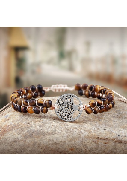 Stil 19 4mm Doğal Kaplan Gözü Taş Boncuklu Bilezik El Yapımı Yaşam Ağacı Örgülü Halat Bilezik Yoga Bohemya Kadın Erkek Ince Takı Hediye (Yurt Dışından) fiyatları