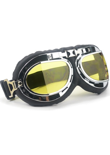 Sarı Stil Yeni Evrensel Vintage Pilot Motosiklet Gözlüğü Kask Açık Yarım Motokros Gözlüğü Harley Motorları (Yurt Dışından)