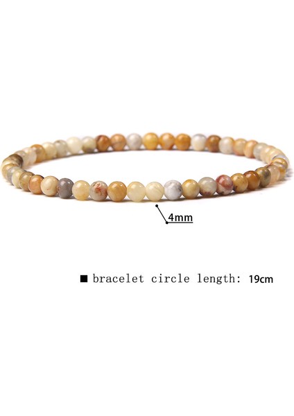 17CM Tarzı 4 mm Çılgın Akik Doğal Taş Pictura Jaspe Mineral Bilezik Kadın El Yapımı Esnek It Taş Boncuklu Şans Bilekliği Yoga Dua Pulsera (Yurt Dışından)