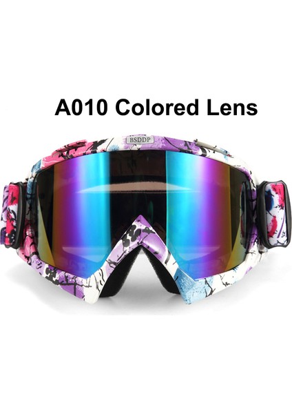 A010 Renkli Lens Motokros Gözlüğü Bisiklet Mx Off-Road Snowboard Oculos Gafas Motosiklet Kask Gözlüğü Şeffaf (Yurt Dışından)