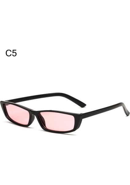 A-C5 Küçük Dikdörtgen Moda Retro Küçük Çerçeve Vintage Kare Dar Trend UV400 (Yurt Dışından)