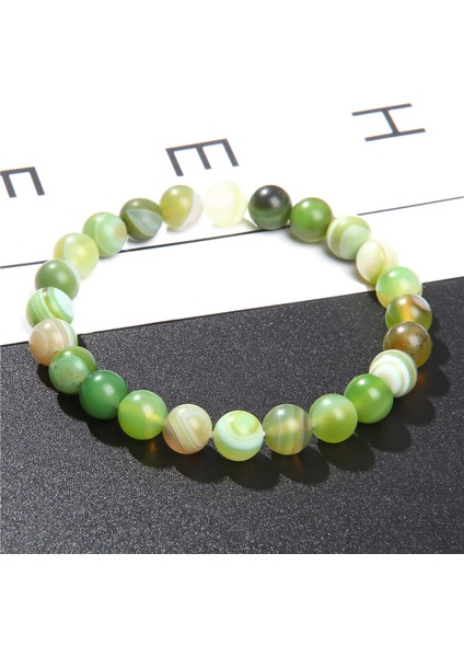 21CM Tarzı Çok Doğal Taş Boncuklu Çakra Bileklik 8mm Yuvarlak Akik Kaplan Gözü Turkuaz Bileklik Takı Kadın Erkek Hediye (Yurt Dışından)