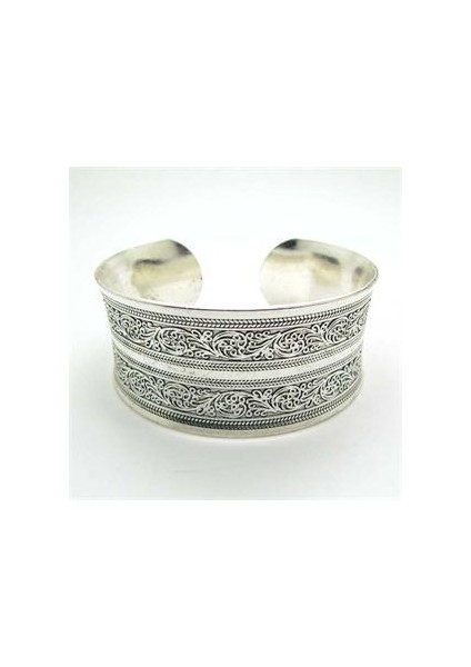 Yeni Gelen Kadınlar Için Vintage Bilezikler Geniş Şanslı Çiçek Baskılı Tibet Gümüş Kaplama Totem Kolluk Bilezikler Bilezikler (Yurt Dışından) fiyatları